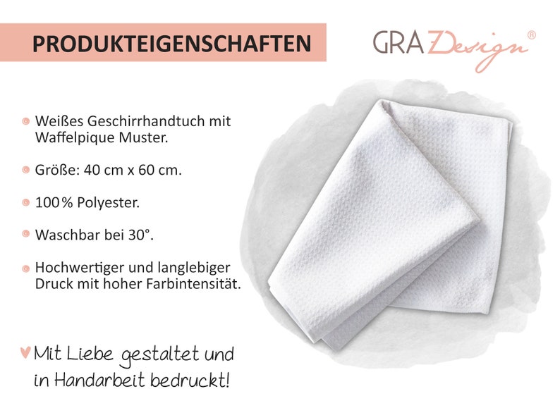 Geschirrtücher mit Foto und Text personalisiert, Geschenk für Oma, Mama, Papa, Opa, Küchentuch zu Geburtstag Weihnachten Polyester Bild 4