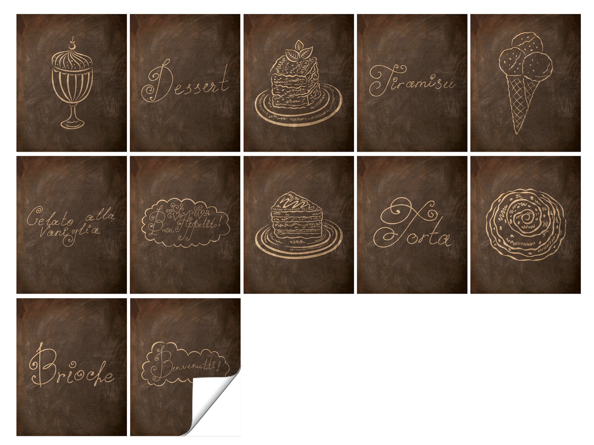 Fliesenaufkleber Küche Dessert Kuchen Braun Fliesensticker | Etsy