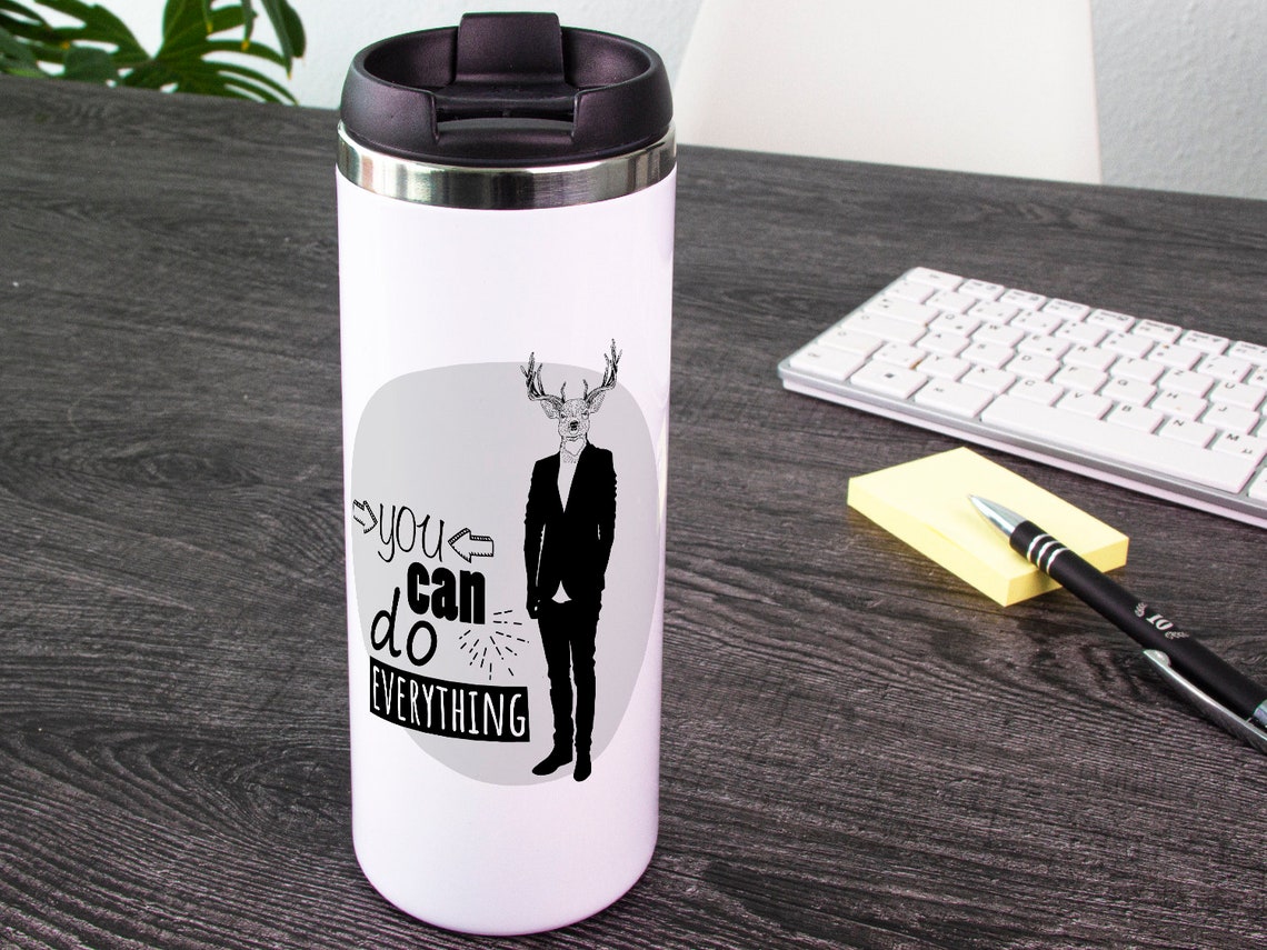Thermobecher Kaffeebecher Elch mit Spruch Coffee to go Becher Etsy