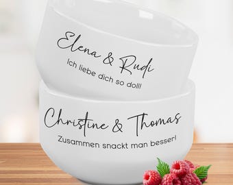 Personalisierte Schüssel Müslischüssel Eiscremeschüssel Valentinstag Geschenk für Sie und Ihn  Popcornschüssel Suppenschüssel