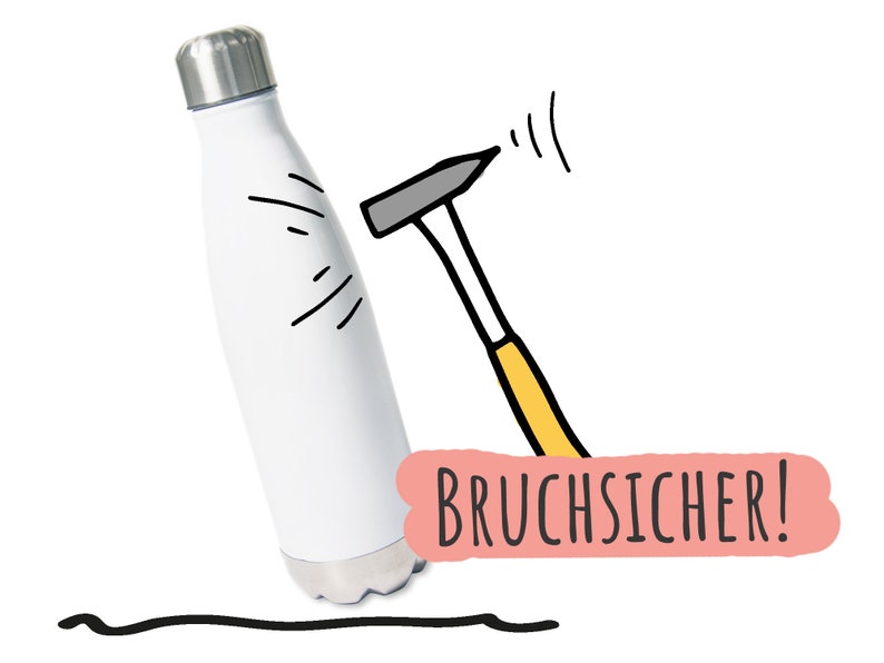 Trinkflasche personalisiert mit Namen, Isolierflasche Wasserflasche für Kinder Erwachsene, 500ml, Sportflasche Pferd Mädchen braun Bild 7