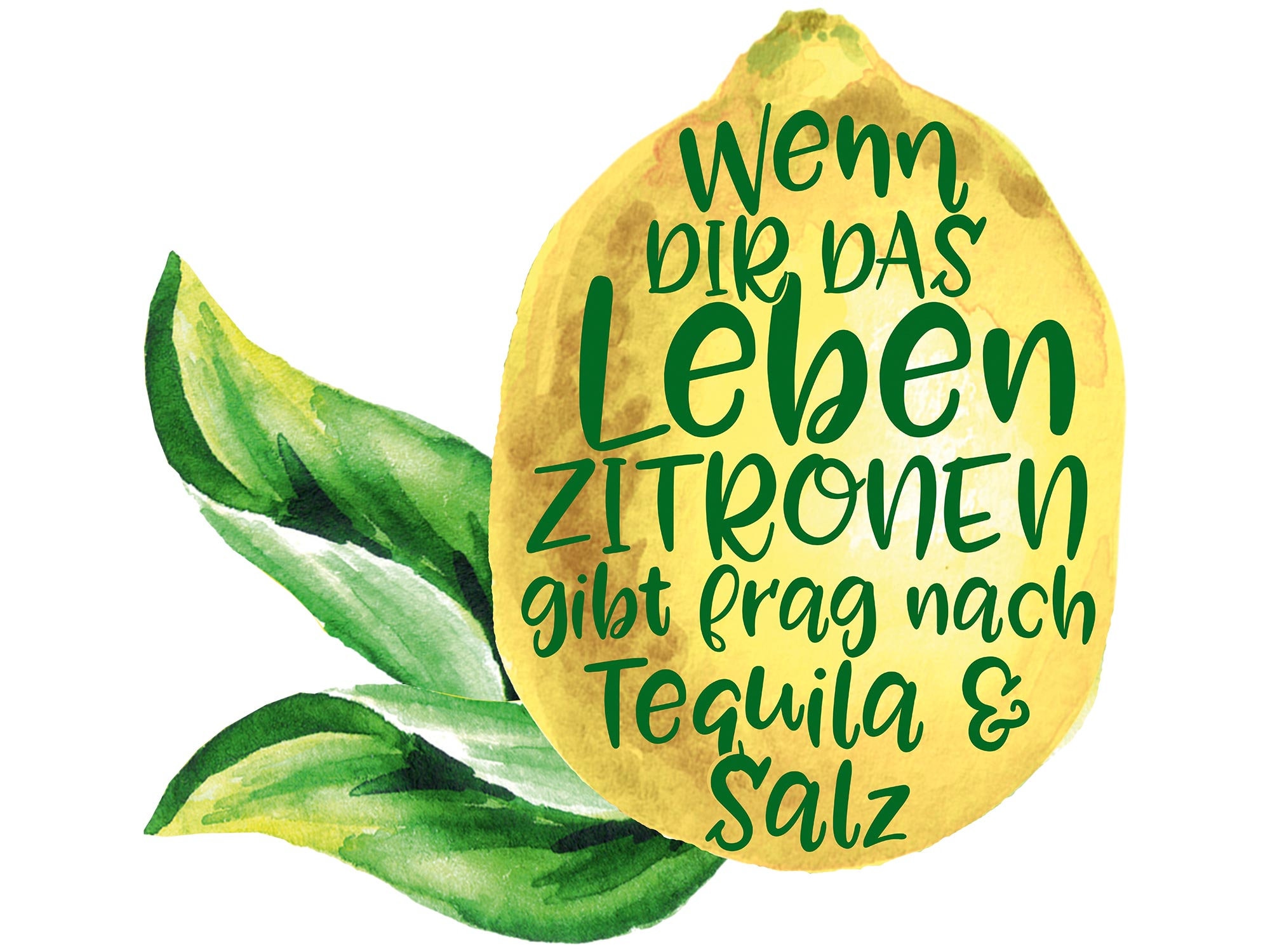 Wandtattoo für die Küche Zitrone mit Spruch Salz und Tequila Etsy