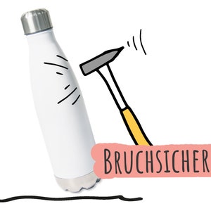 Trinkflasche personalisiert mit Namen und Herz, Isolierflasche Wasserflasche für Kinder Erwachsene, 500ml, Sportflasche Geschenk mit Herz Bild 7