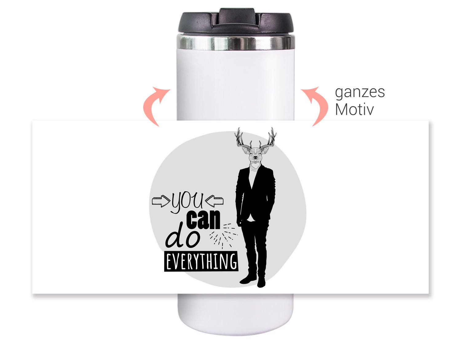 Thermobecher Kaffeebecher Elch mit Spruch Coffee to go Becher Etsy