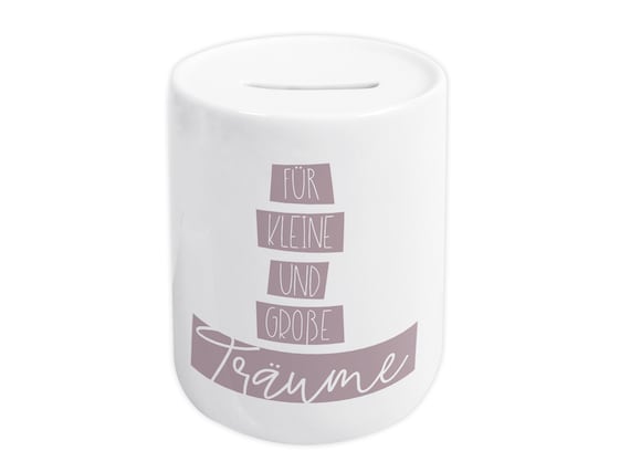 Spardose mit Spruch Für kleine und große Träume Etsy.de