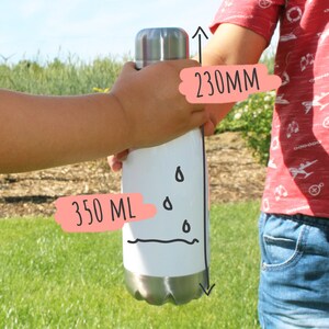 Trinkflasche Kinder, personalisiert mit Namen, Geschenk zur Einschulung Mädchen, Isolierflasche, Wasserflasche Schule Pferd braun Bild 5