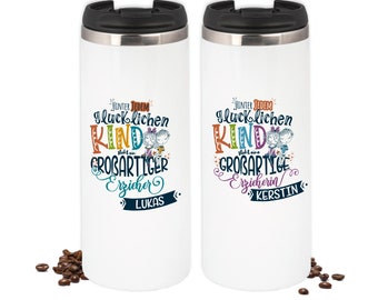 Kaffeebecher personalisiert mit Namen, Coffee to go | Thermobecher aus Edelstahl | Geschenk für Erzieherin Erzieher Abschiedsgeschenk 340 ml