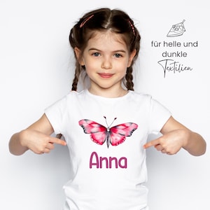 Butterfly Iron-On Transfers – Personalized with Name for Girls (DIN A4)