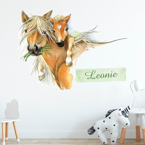 Wall decal name horse horse head nursery baby room, personalized gift birthday baby watercolor, wall sticker sticker