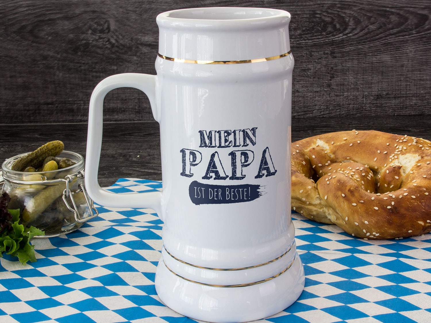 Beer mug Papa is the best beer mug gift for birthday Etsy