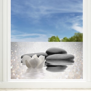 Window film opaque window [height 57 cm] bathroom & shower | wellness stones | privacy film glass door bathroom window, hallway frosted glass film WxH