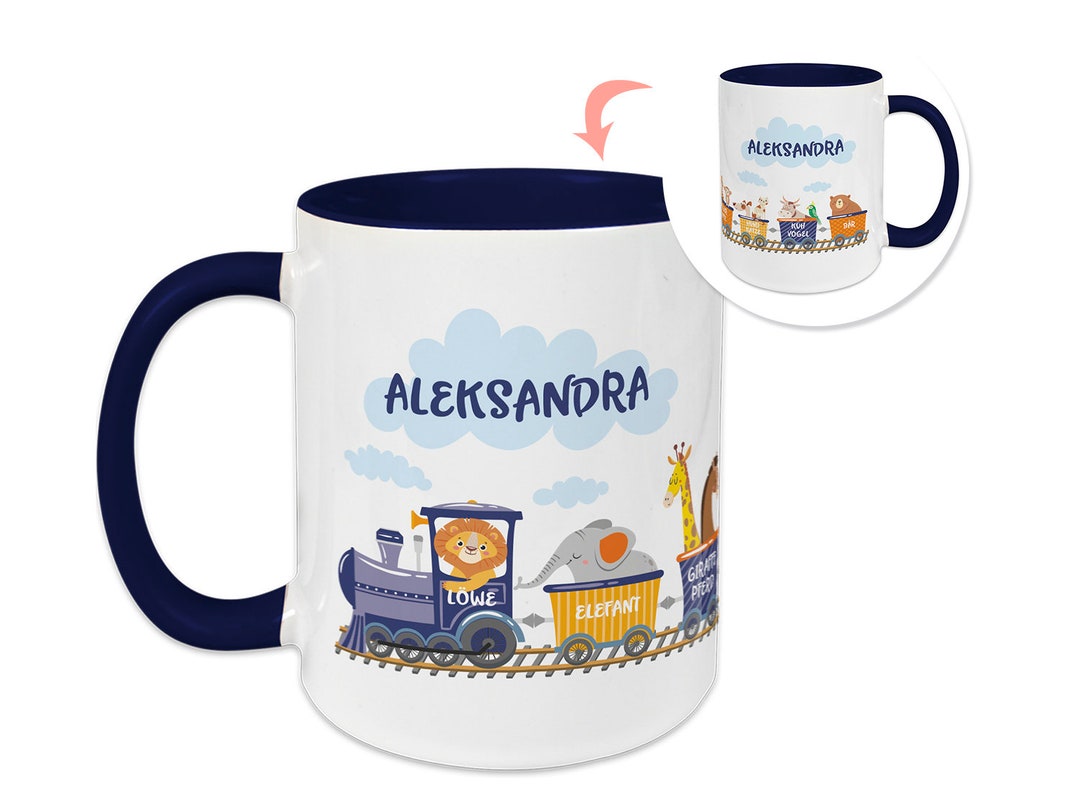 Personalisiert Elefant Tasse Mit Namen – Für Kinder & Erwachsene, 330 Ml, Keramik, Süßes Design