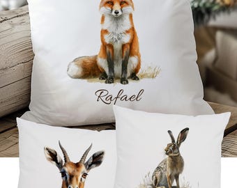 Cojín personalizado con nombre, idea de regalo con forma de animal, regalo de Navidad, cojín infantil personalizado, funda de cojín, cojín navideño