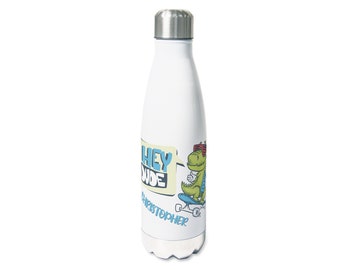 Trinkflasche Kinder, personalisiert mit Namen, Geschenk Junge, Isolierflasche, Wasserflasche Schule Kindergarten Ausfüge Graffiti Skater