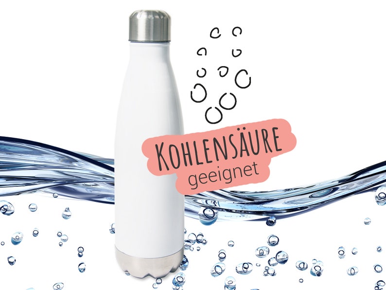 Trinkflasche personalisiert mit Namen und Herz, Isolierflasche Wasserflasche für Kinder Erwachsene, 500ml, Sportflasche Geschenk mit Herz Bild 6