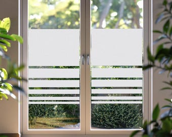 Sichtschutzfolie Streifen, 57 cm hoch, Fensterfolie blickdicht, Milchglasfolie, Sichtschutz Folie für Fenster und Türen