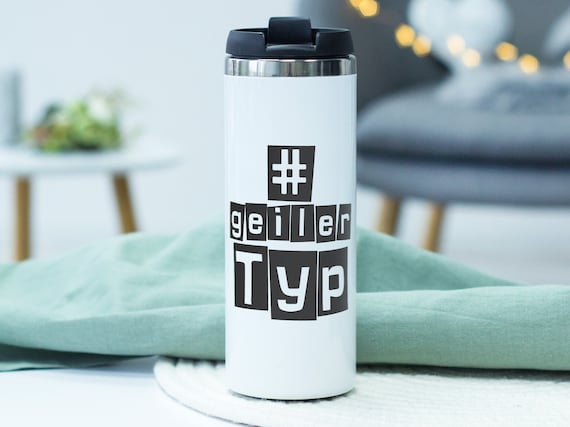 Design Letters Thermobecher TO GO - 350ml Edelstahl-Becher Doppelwandig Isoliert, Hält Getränke Stundenlang Heiß/kalt