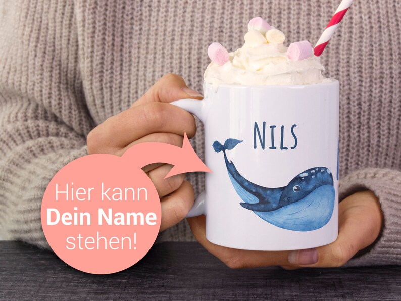 Tasse mit Namen Blaue Wall Kinder personalisiertes Geschenk Geburtstag als Geschenkidee, Becher, Geschenk personalisiert Jungen Einschulung Bild 6