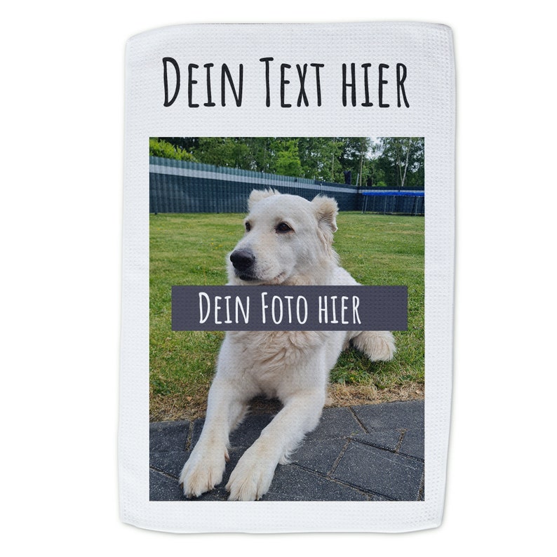 Geschirrtücher mit Foto und Text personalisiert, Geschenk für Oma, Mama, Papa, Opa, Küchentuch zu Geburtstag Weihnachten Polyester Bild 2