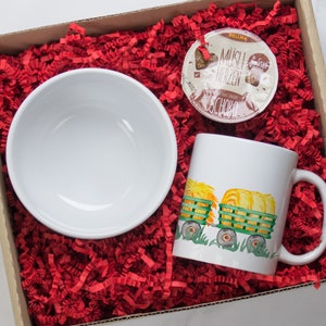 Coffret petit déjeuner enfant personnalisé avec prénom, cadeau anniversaire service vaisselle, bol céréales, tasse coffret cadeau 3 pièces, tracteur image 6