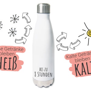 Trinkflasche personalisiert mit Namen und Herz, Isolierflasche Wasserflasche für Kinder Erwachsene, 500ml, Sportflasche Geschenk mit Herz Bild 3