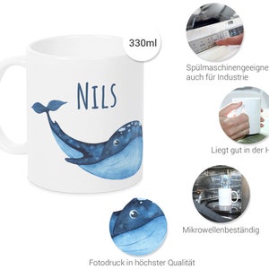 Tasse mit Namen Blaue Wall Kinder personalisiertes Geschenk Geburtstag als Geschenkidee, Becher, Geschenk personalisiert Jungen Einschulung Bild 3