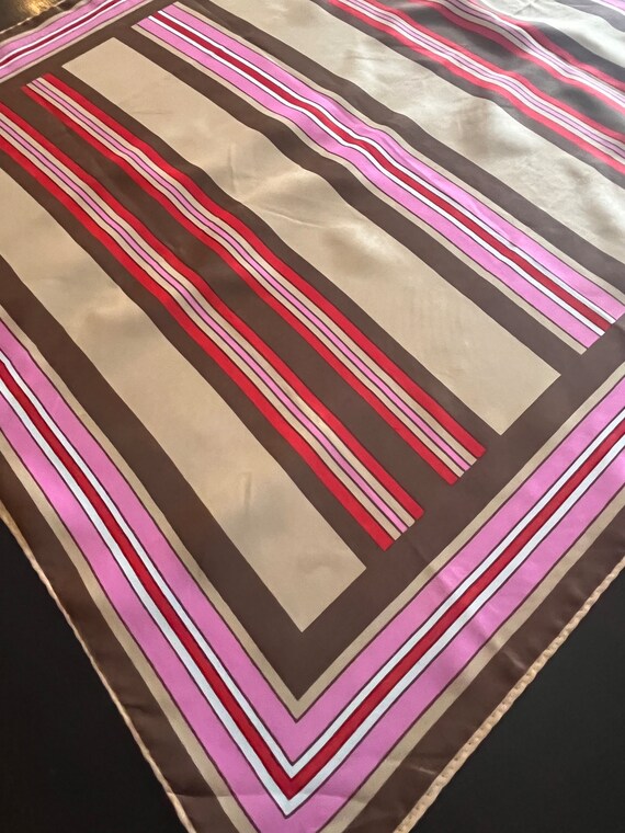 Vintage Glentex hand rolled silk and rayon scarf i