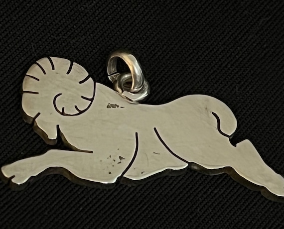 Vintage Sterling Silver Aries Ram Pendant – Zodiac Jewelry