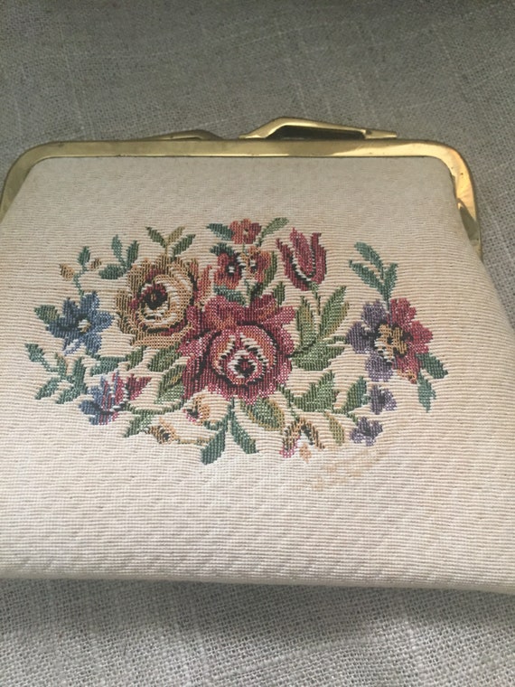 Vintage Neiman Marcus West German Floral Tapestry Coin Purse or Makeup Bag Etsy Singapore