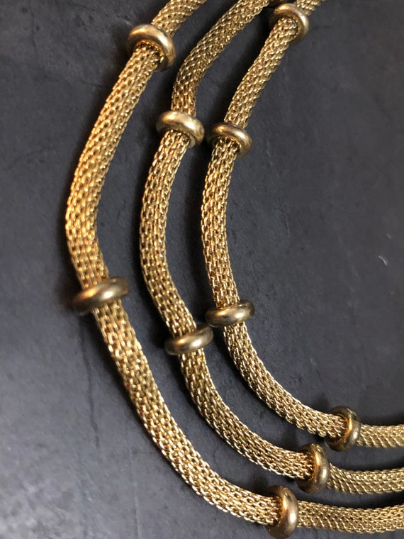 Vintage Anne Klein Triple Strand Gold 