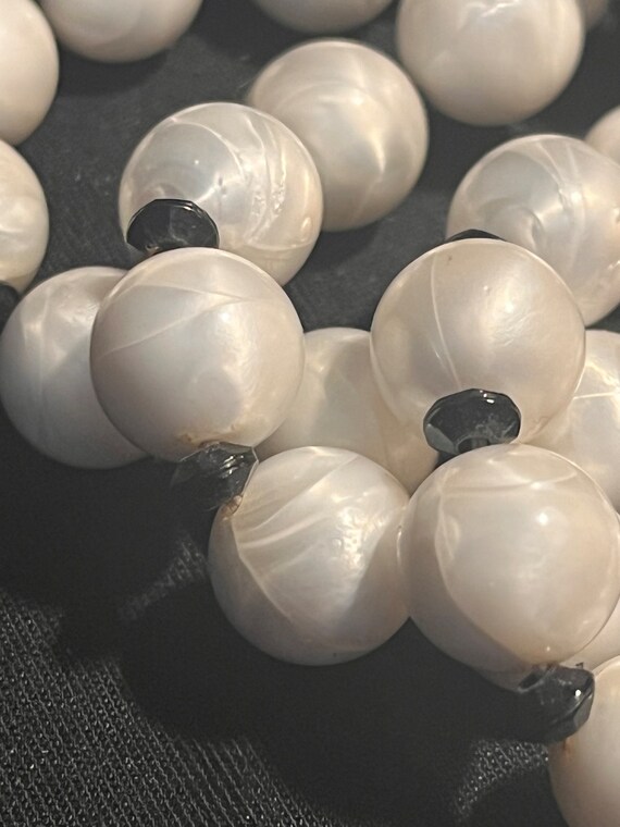Vintage Crown Trifari triple strand faux pearl an… - image 8