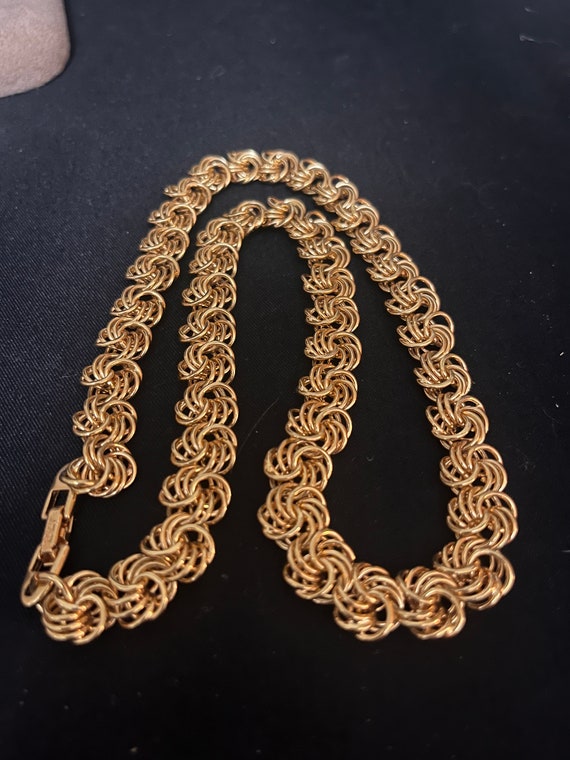 Vintage Napier chunky gold chain necklace- 20" cla