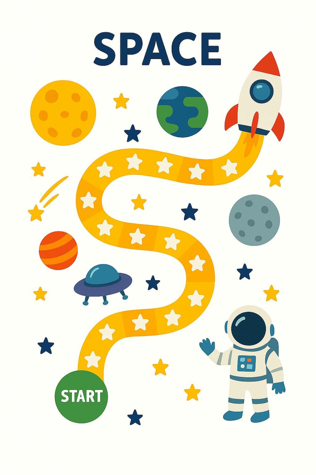 Space Reward Chart for Kids – Printable Star Chart for Toddlers, A4 ...
