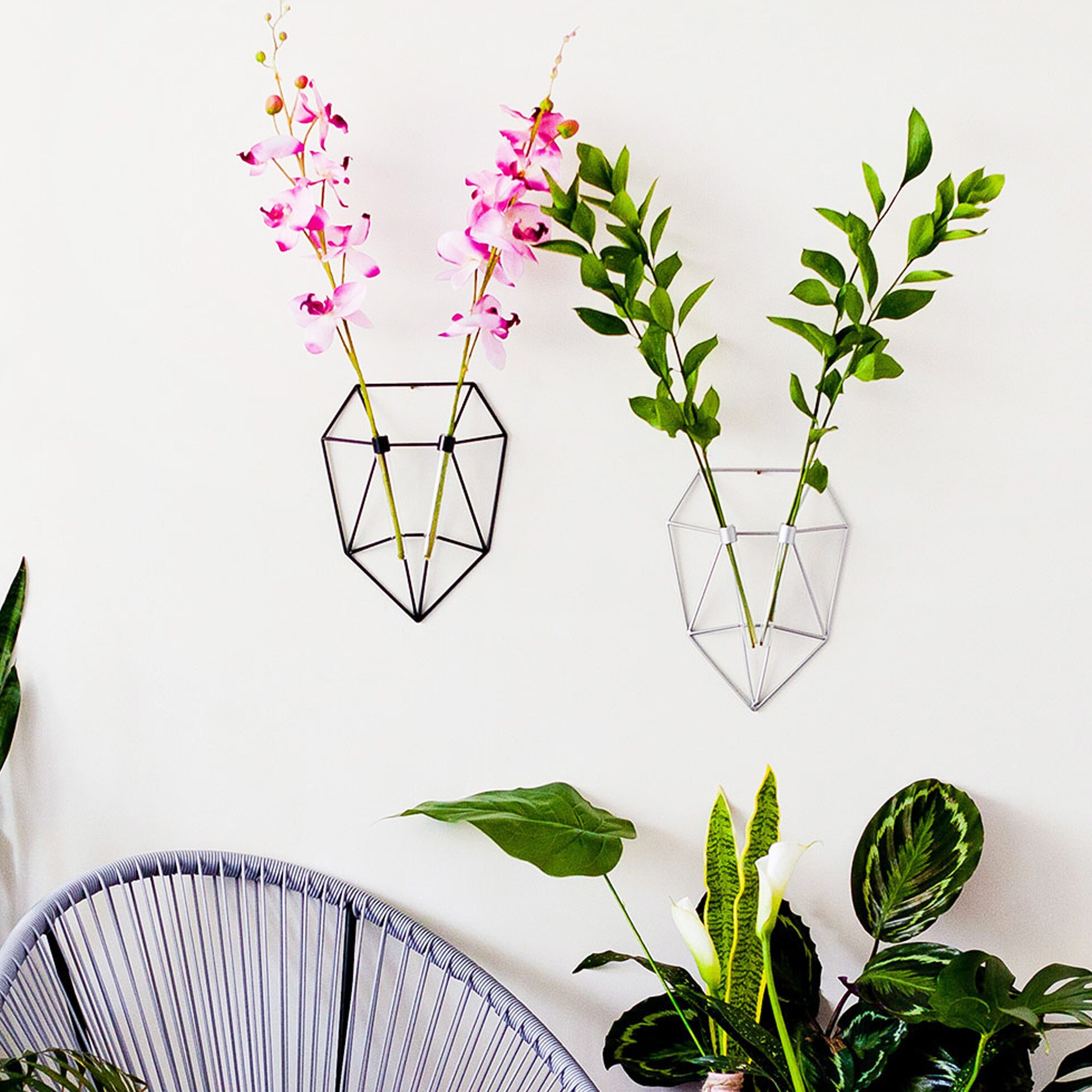 Test Tube Wall Vase Wall Decor Minimalist Vase Metal Vase Etsy