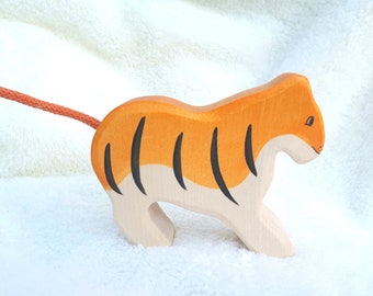 Wooden Tiger Toy, Tiger Figurine, Asian toys