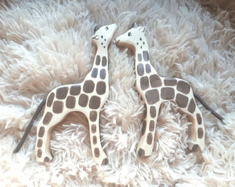 Baby Wooden Giraffe toy, African animal toys, Giraffe figurine
