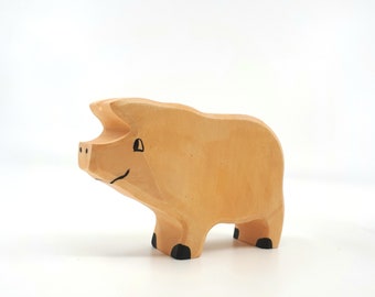 Wooden Pig, Waldorf Toy, Bio Toy, Domestic Animals, Farm animal, Pig toy, Toys for Kids, Farm toy, Waldorf toy, Educative toy, Natural toys