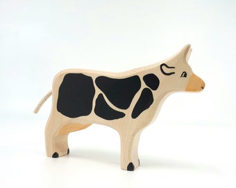 Waldorf Toy, Wooden Cow Toy, Farm animals, Organic Toy, Wood  toy, Waldorf toys, Farm animal toys, Handmade wooden toy, Toys for Kids, Gifts