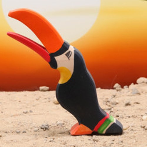 Waldorf Toy Wooden Toucan Bird Toy African Bird Tucan Toy Etsy