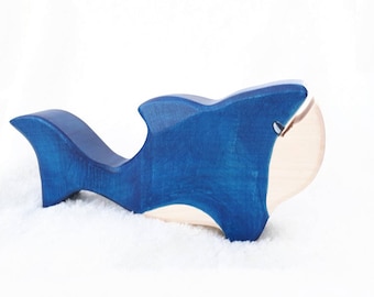 Jouet de baleine bleue, Animaux marins, Baleine en bois, Orque en bois, Jouet de baleine, Jouet pour animaux marins, Décor de chambre de bébé, Figurine de baleine, Jouets en bois marin