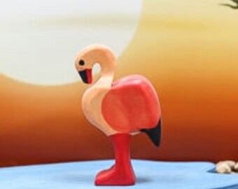 Wooden Flamingo Bird Toy, Flamingo Toy Bird, Flamingo figurine