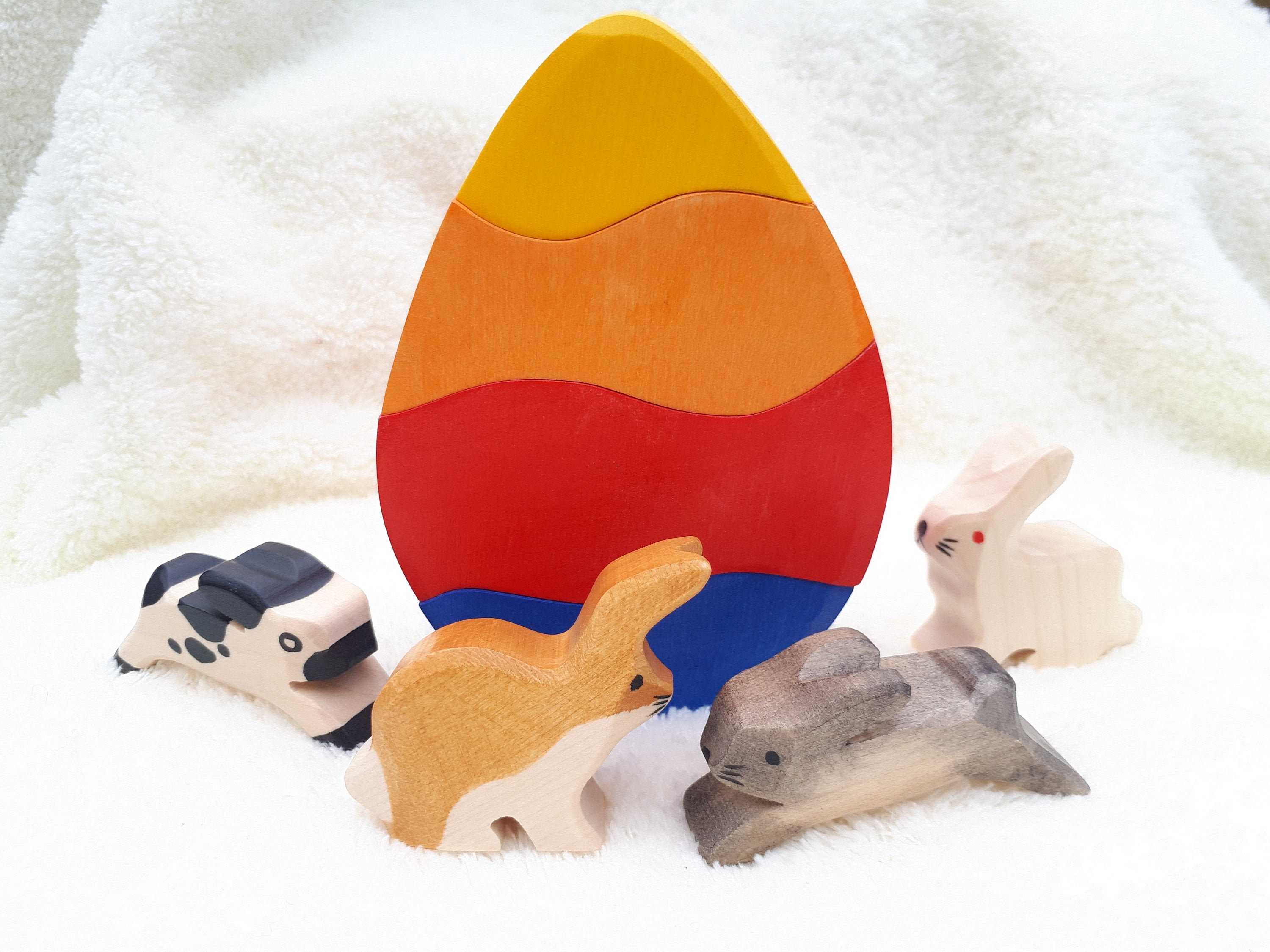 Easter Bunny Rabbit toy Wooden Easter Bunnies Easter gift Etsy