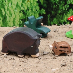 VENTE Ensemble forestier, Pretend Play, Jouets de table nature, Jouets Waldorf, Animaux sauvages, Jouets pour tout-petits, Jouets en bois, Fêtards pour garçons filles image 3