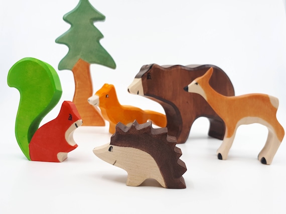 Buy Wild Animals Toy Set Forest Animal Toys Online in India - Etsy