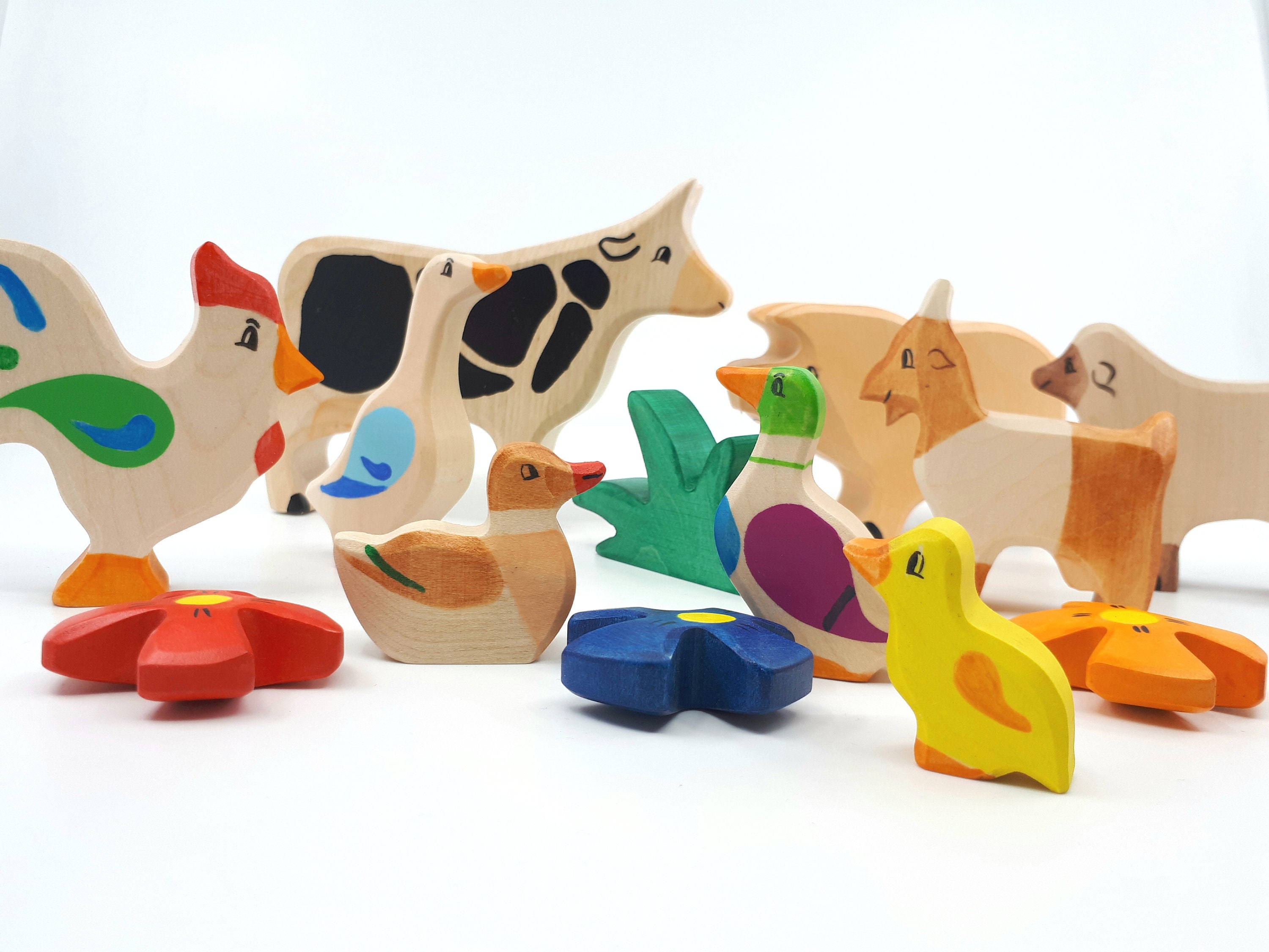 Farm Animals, Toy Play Set, Farm Animal Set, Wooden Toys, Wooden ...