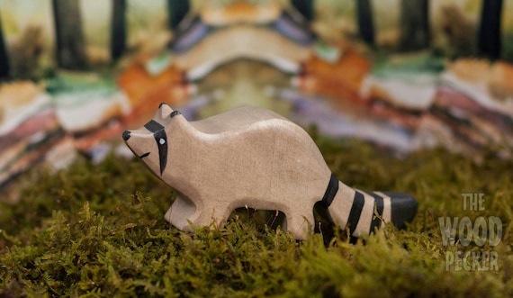 Raccoon Toy, Wooden Toy, Organic Toy, Waldorf Toys, Wooden Animal, Natural toy, Ecofriendly toys, Baby shower, learning toys, montessori toy