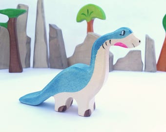 Wooden Dinosaur, Waldorf wood dinos, pretend play, Brachiosaurus toy, wooden toys, wooden Animals, Toys for Kids, dino toy, wooden dino