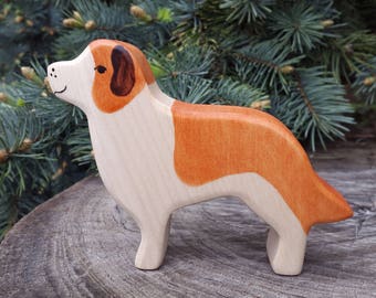 Wooden Saint Bernard dog toy