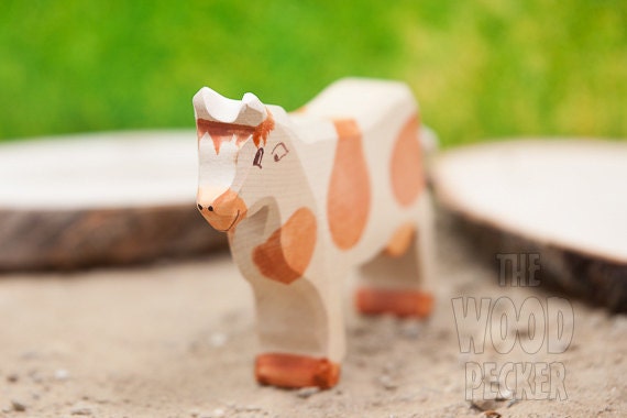 Waldorf Wooden Cow Toy Wooden Animals Farm Animals Handmade Wooden Toy Toys for Kids Educational Toys Toddler Toys Wood Toys Etsy UK