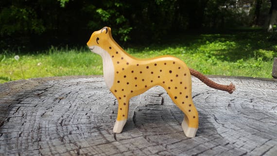 Cheetah Figurine, Wooden Toy, Waldorf Bio Toy Animals, Zoo, Handmade Toy,  Toys for Kids, Gifts, Wooden Gepard, Wooden Leopard Toy, 